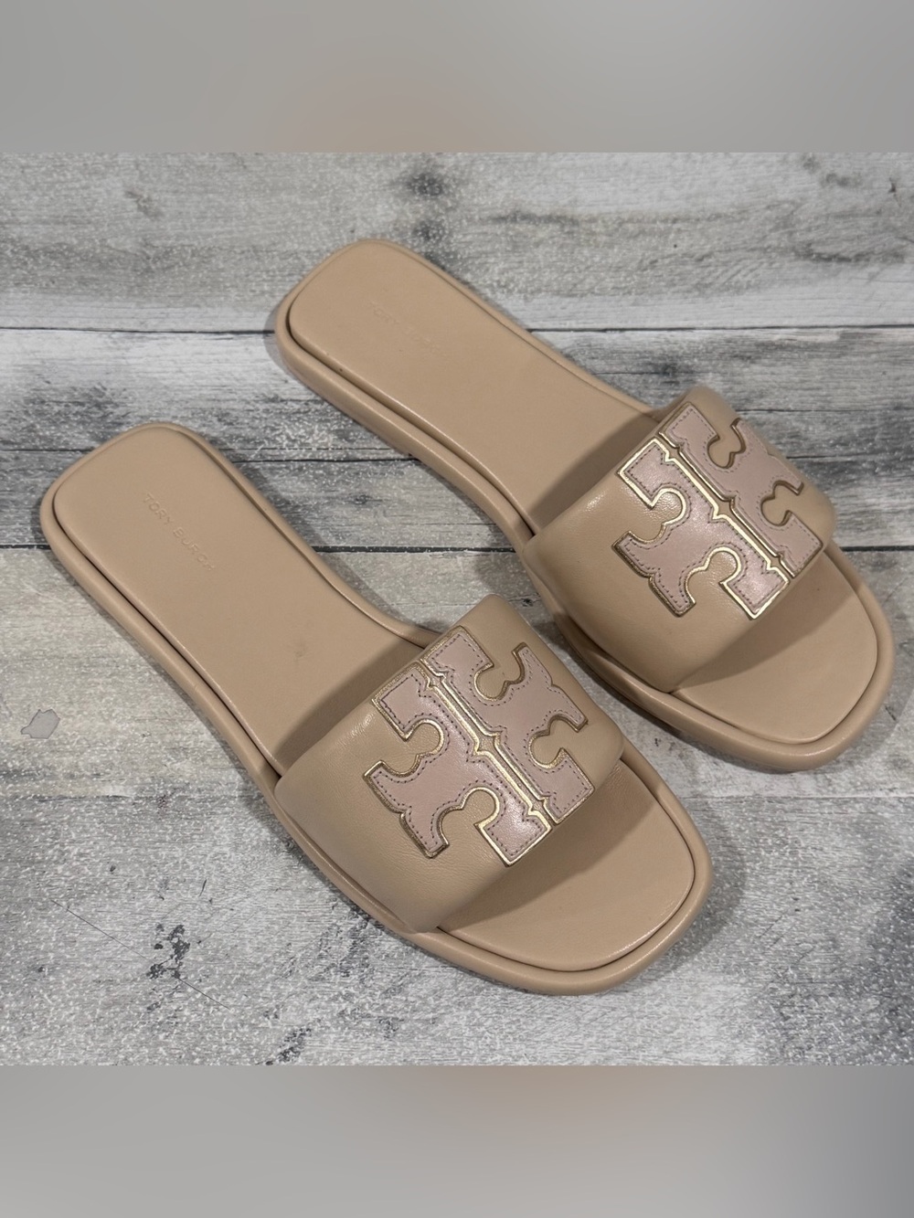 TORY BURCH Double T Sport Slide Sandal - Dolce De Leche - Sz - 10.5 .US Women’s - Picture 1 of 9